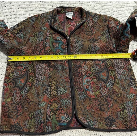 VTG BonWorth Tapestry Blazer Jacket 30422 Womens Small Petite SP Paisley Floral - Picture 4 of 8